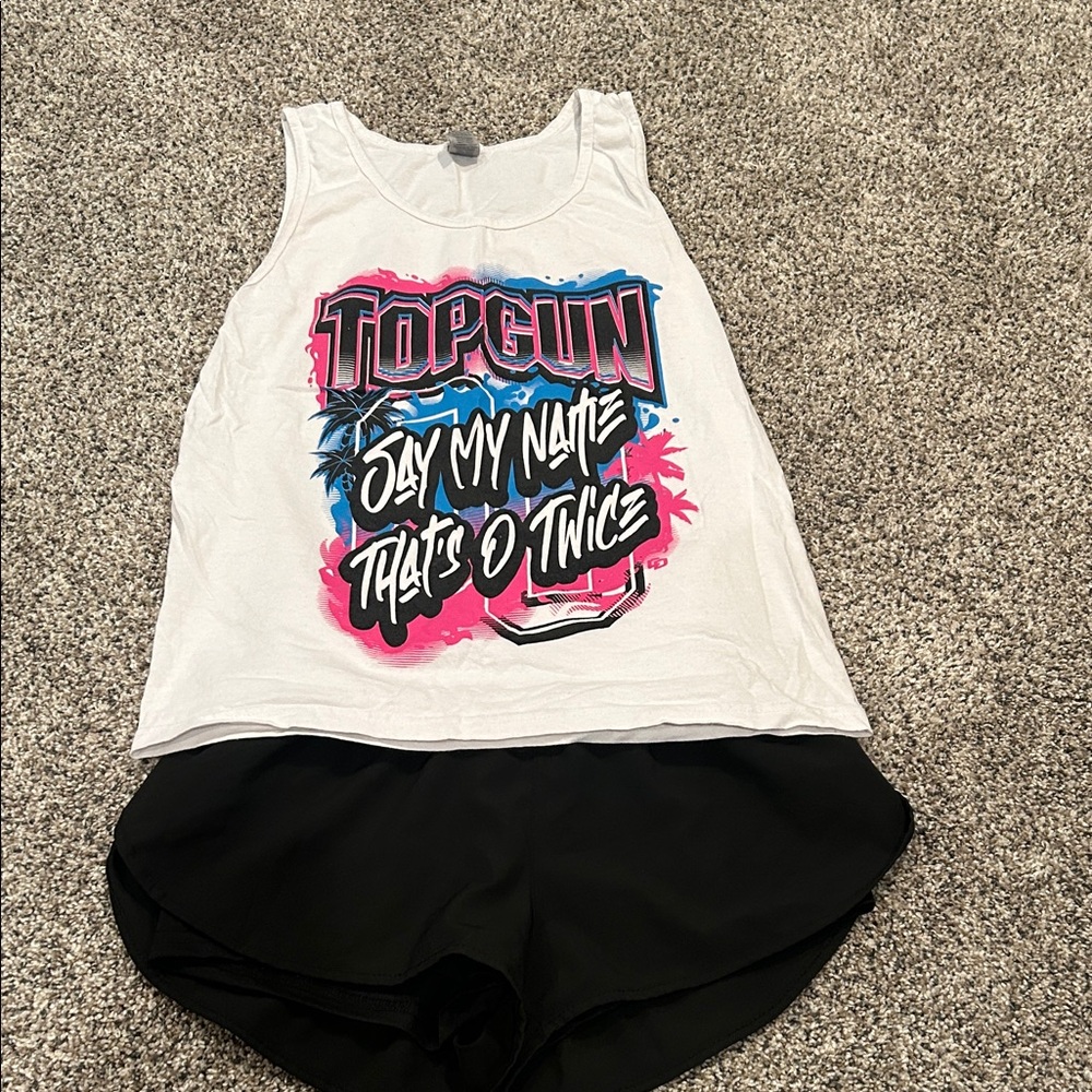 Top Gun Double O Tank and Black Shorts Set